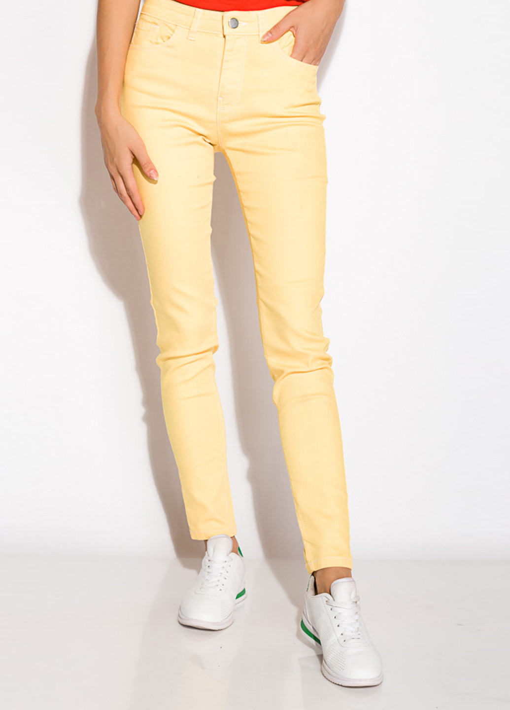 Светло-желтые демисезонные слим джинсы Time of Style