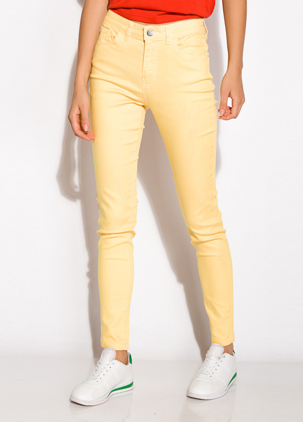 Светло-желтые демисезонные слим джинсы Time of Style