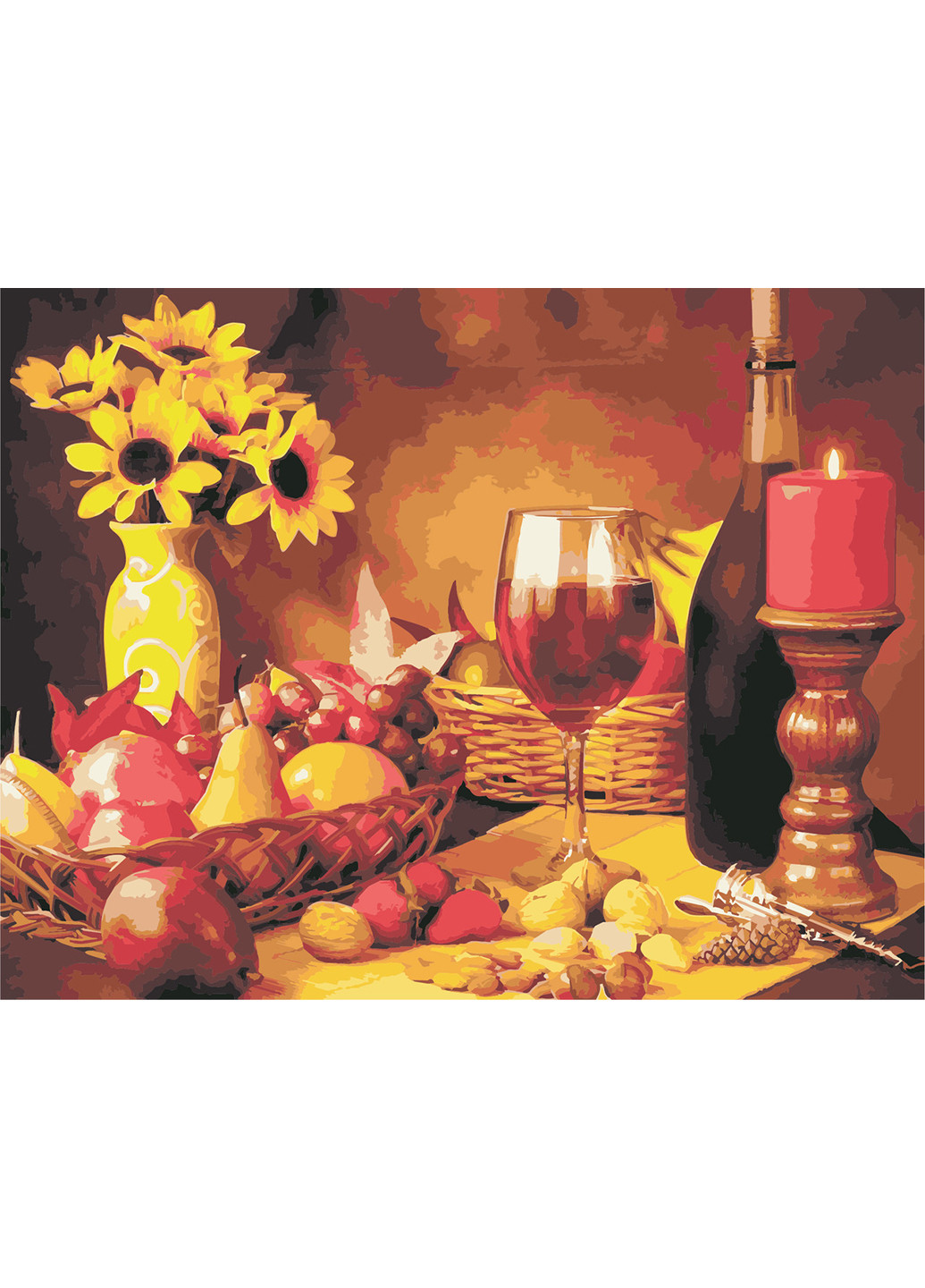 Картина за номерами "Вино і фрукти" 50х65 см ArtStory (252129943)