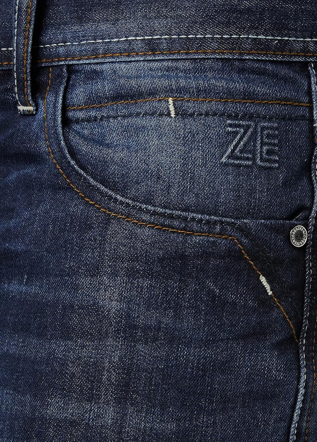 Темно-синие демисезонные прямые джинсы Ze ENZO 989