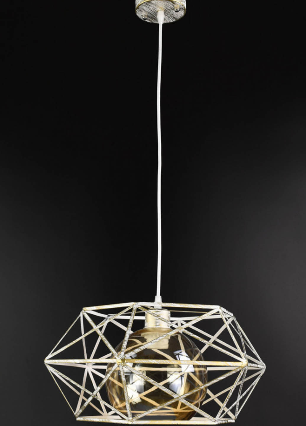 Люстра стельова підвісна в стилі LOFT (лофт) 11870/1-wh Білий 30х40х40 см. Handmade (234539997)