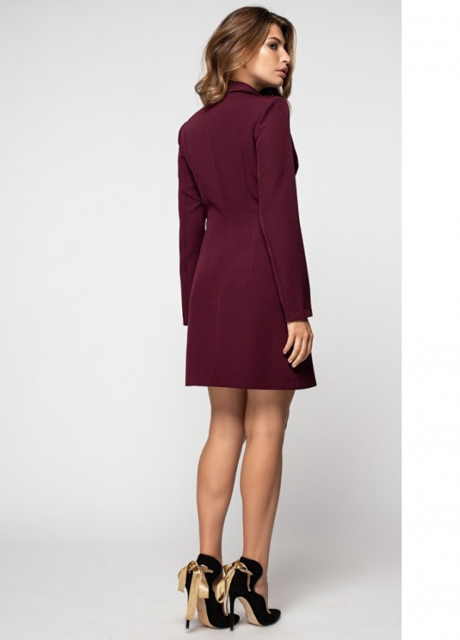 Темно-бордова вечірня сукня сукня-сорочка First Woman однотонна