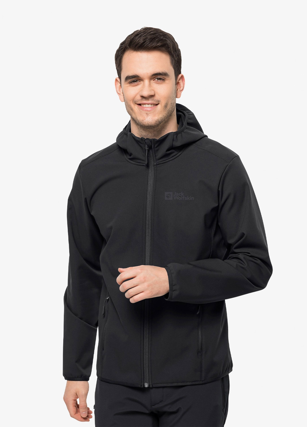 Чорна демісезонна куртка Jack Wolfskin BORNBERG HOODY M