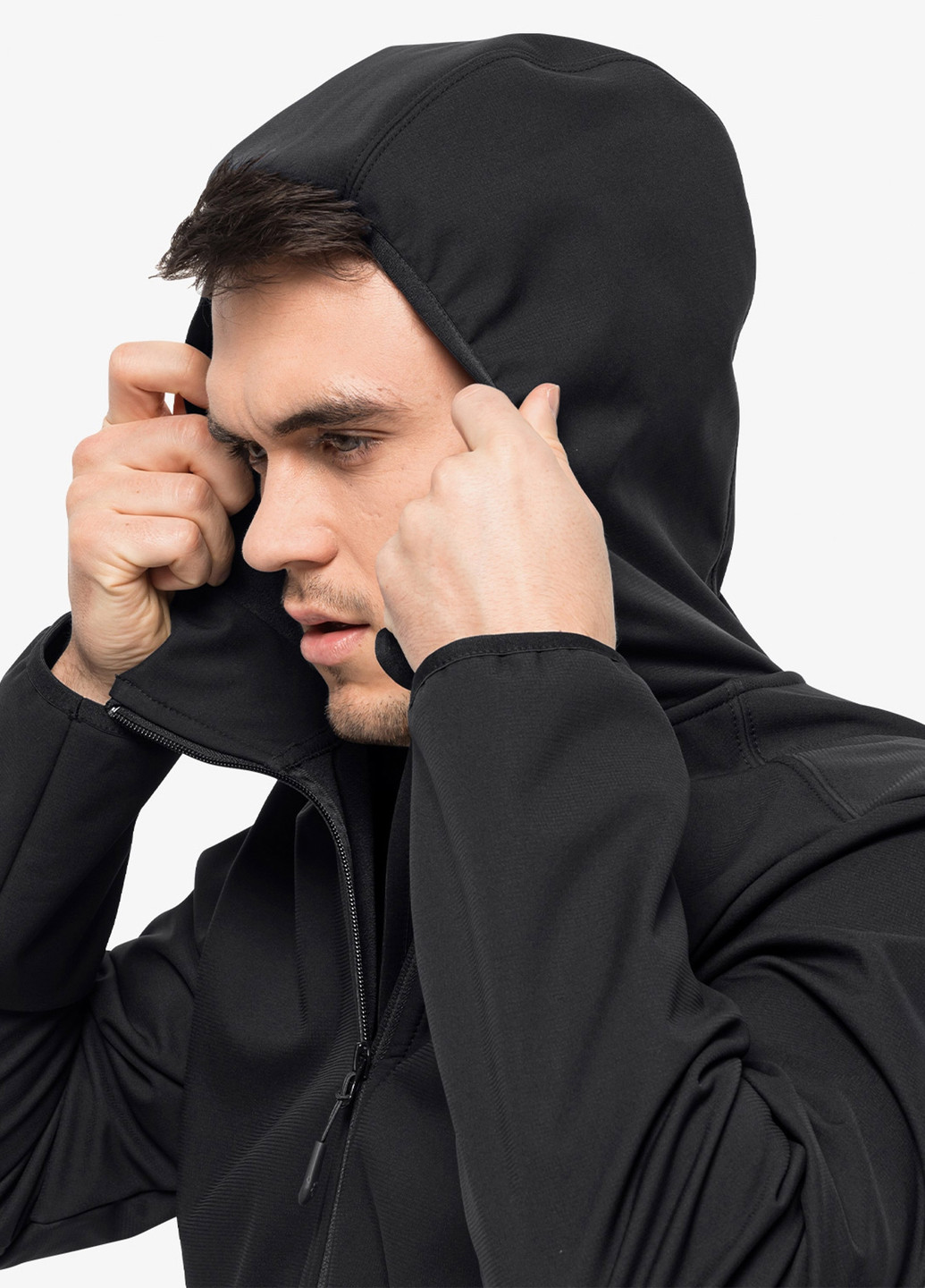 Чорна демісезонна куртка Jack Wolfskin BORNBERG HOODY M