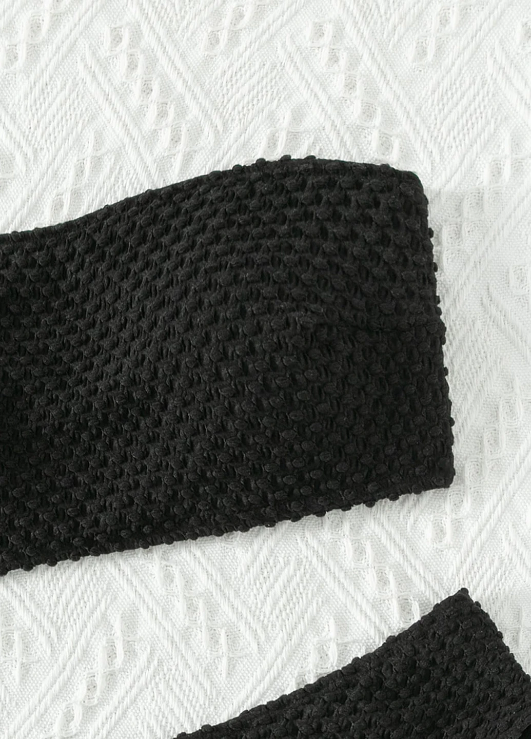 Чорний літній купальник (ліф, трусики) роздільний, бандо SHEIN