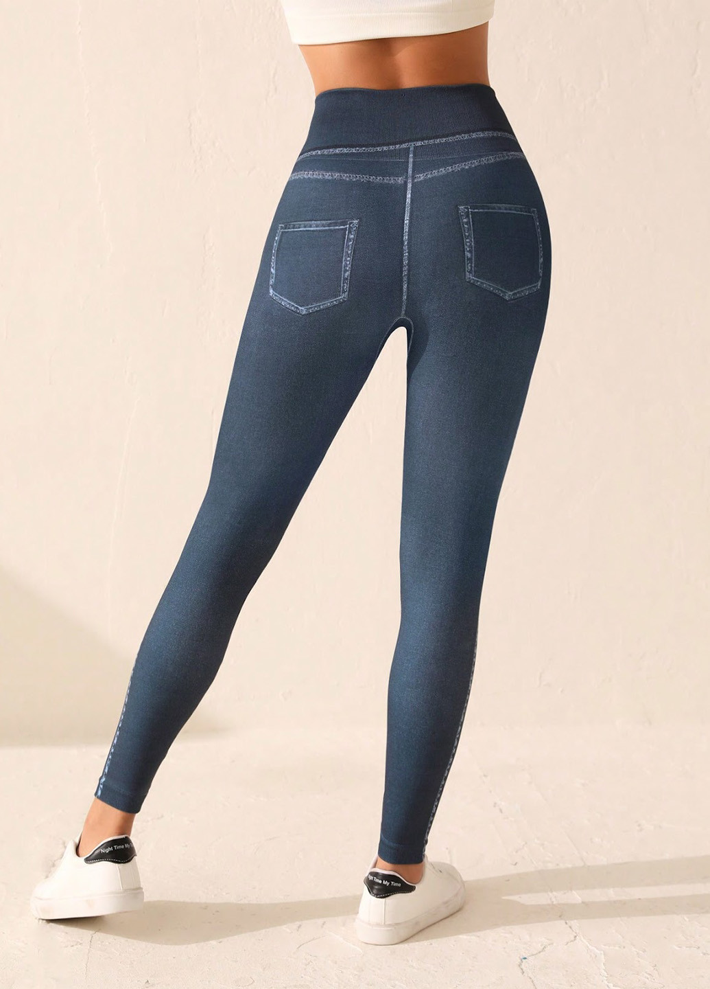 Серо-голубые демисезонные джеггинсы SHEIN