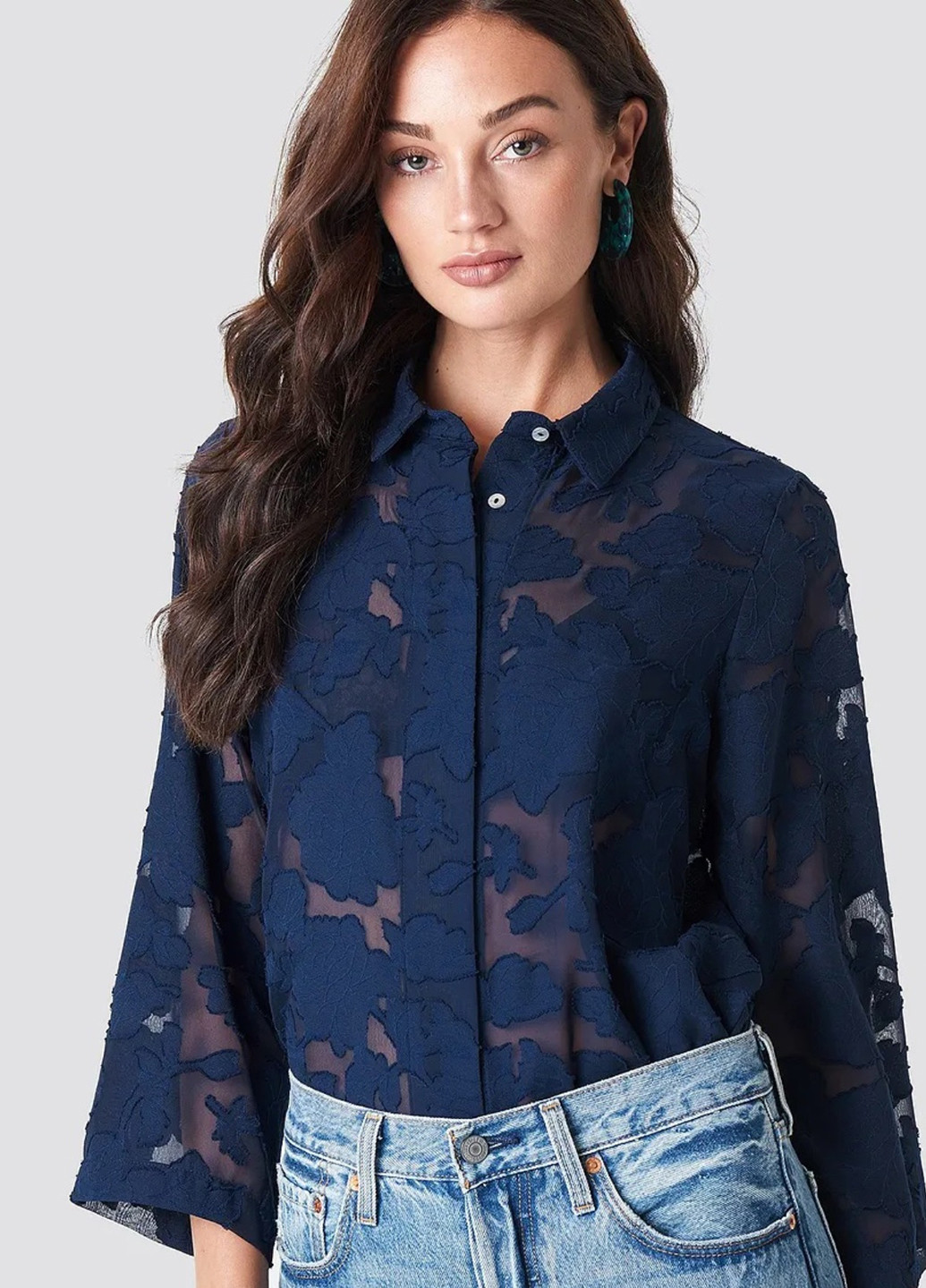 Темно-синя демісезонна блуза Rut & Circle
