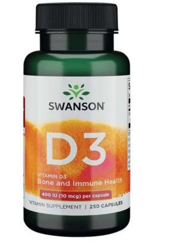 Витамин D-3 Vitamin D-3 400iu 250caps Swanson (232599723)