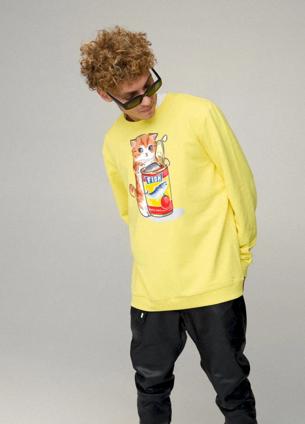 Жовтий світшот чоловічий oversize /no flis/ YAPPI (252259439)