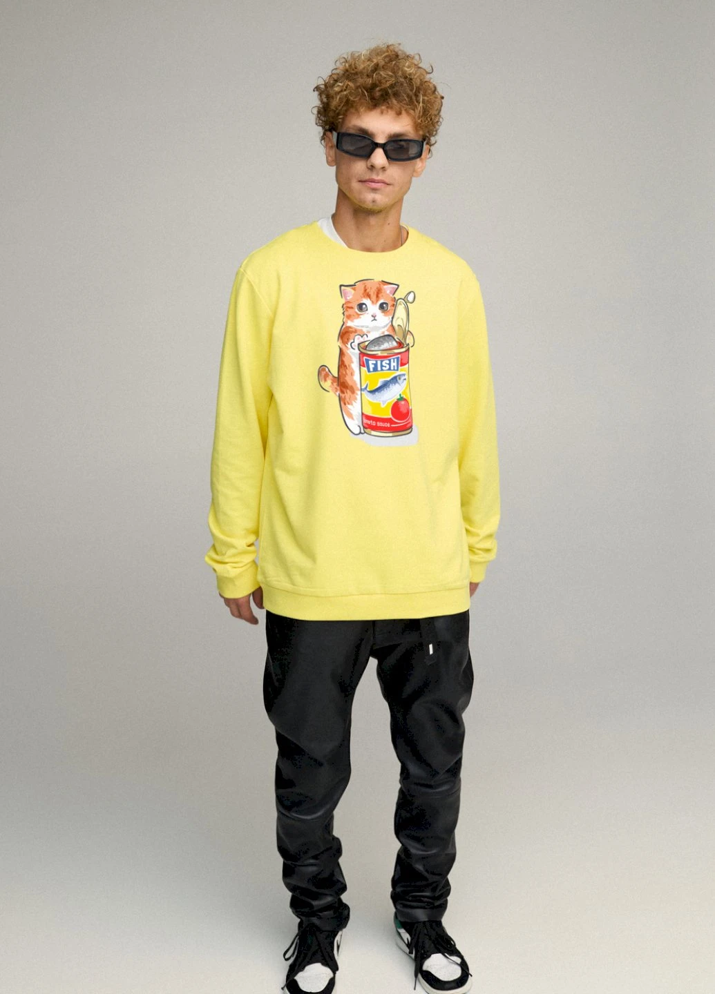 Жовтий світшот чоловічий oversize /no flis/ YAPPI (252259439)