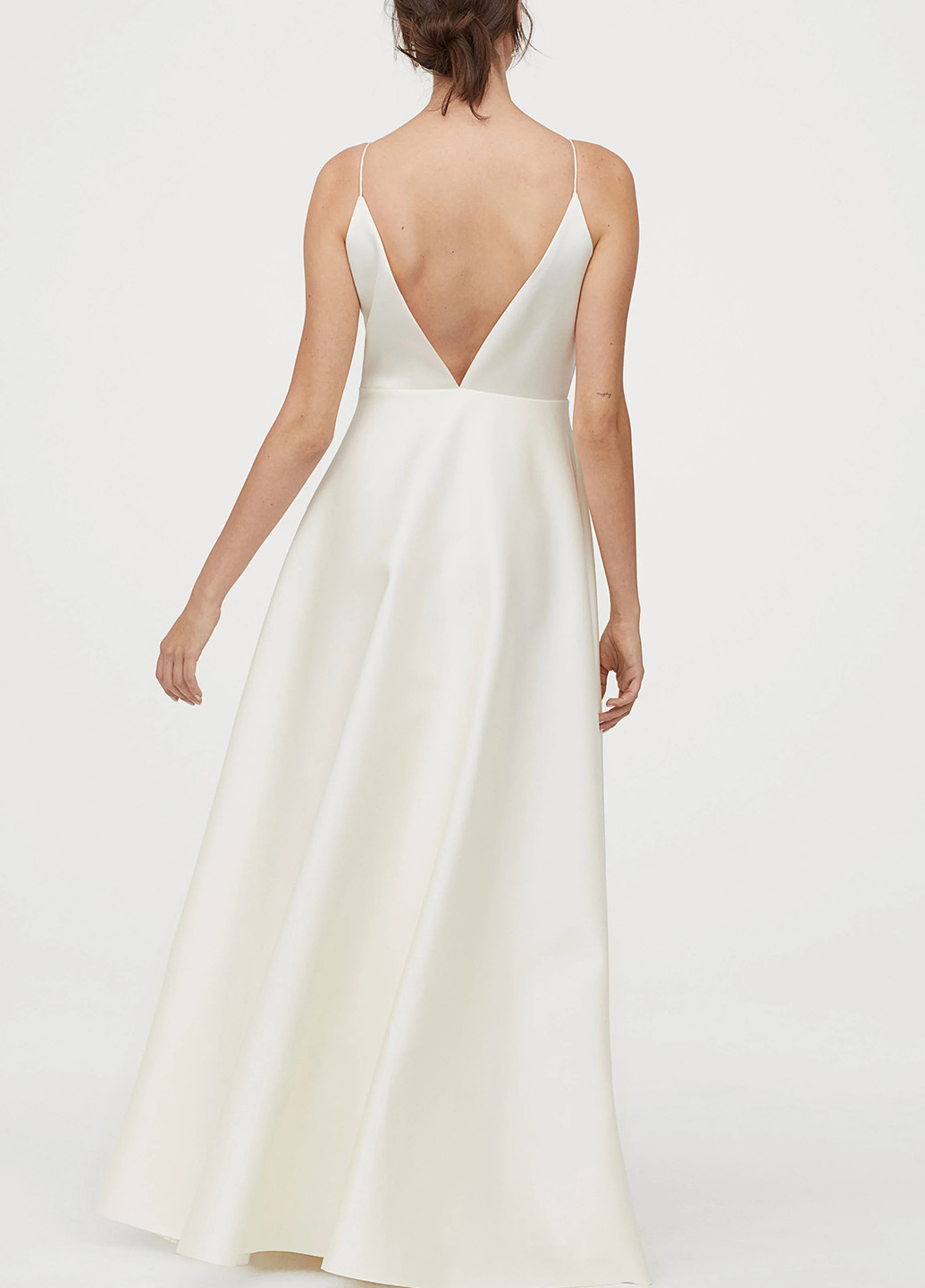 Айвори свадебное платье с юбкой-солнце, с открытой спиной H&M однотонное