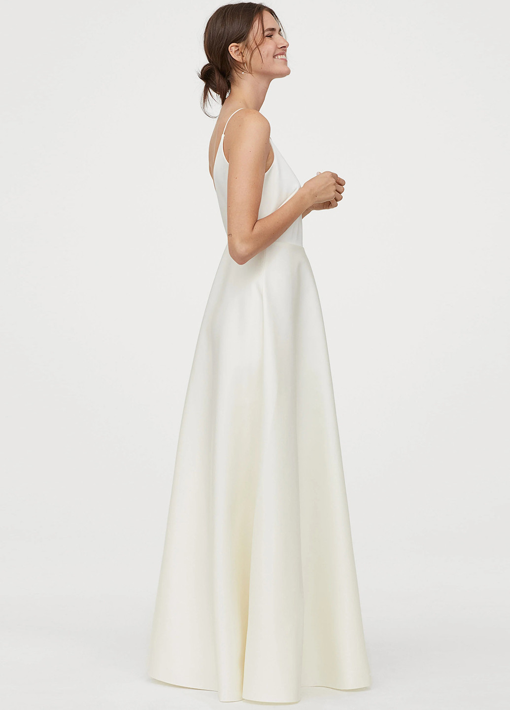 Айвори свадебное платье с юбкой-солнце, с открытой спиной H&M однотонное