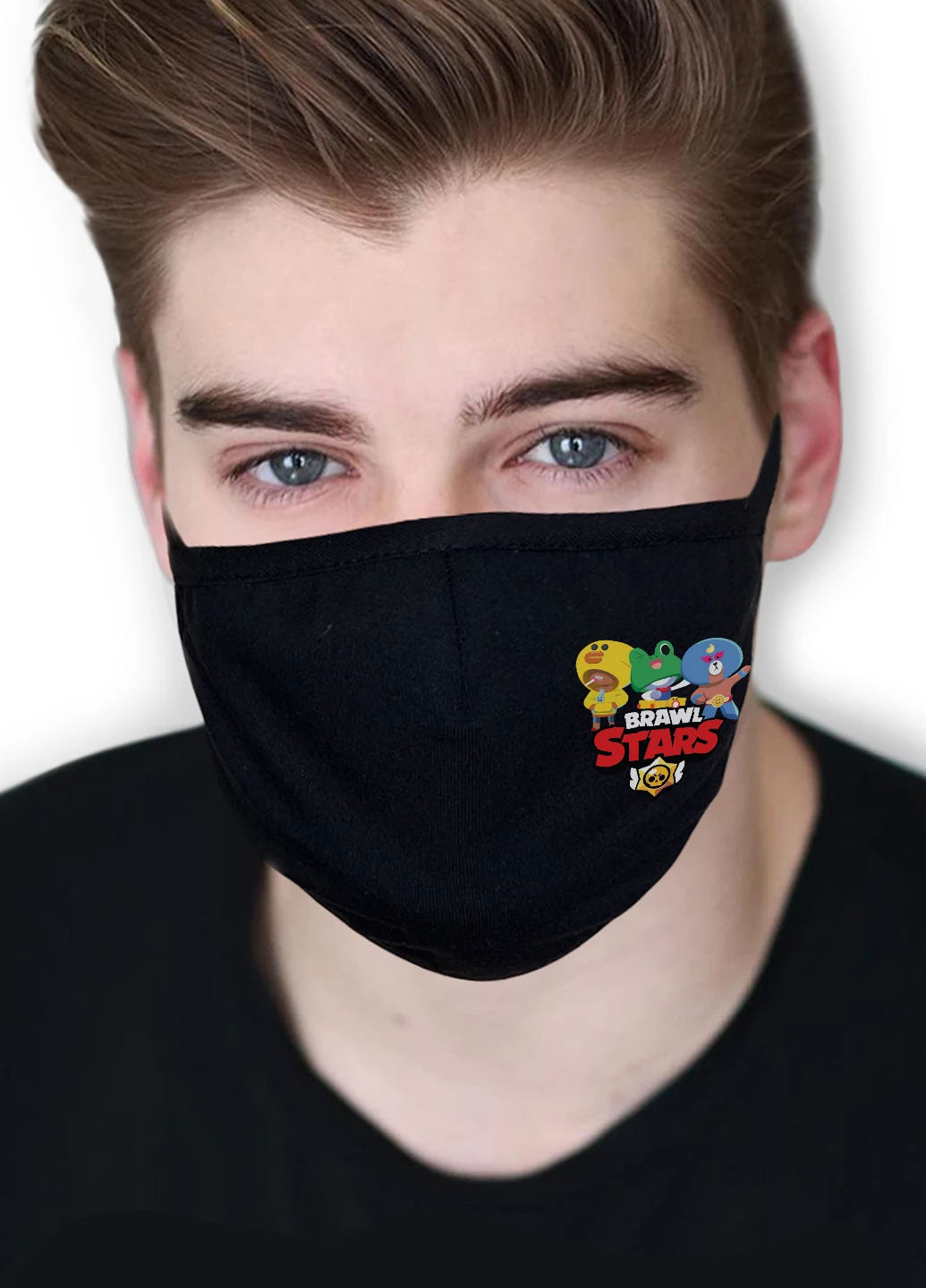 Многоразовая защитная маска Бравл Старс (Brawl Stars) (9259-1027-M) M тканевая для детей и взрослых MobiPrint (218688024)