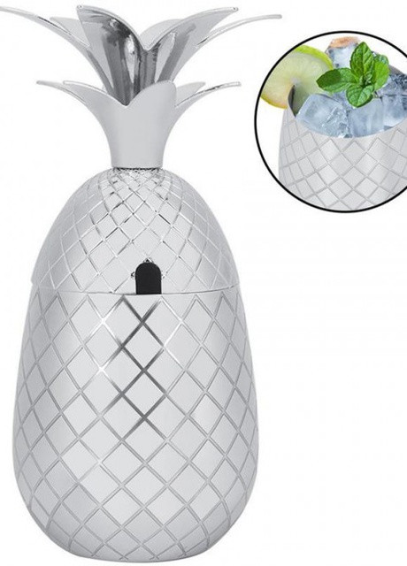 Бокал для коктейля ананас "Pineapple" из нержавеющей стали 500 мл, серебряный More (253827795)