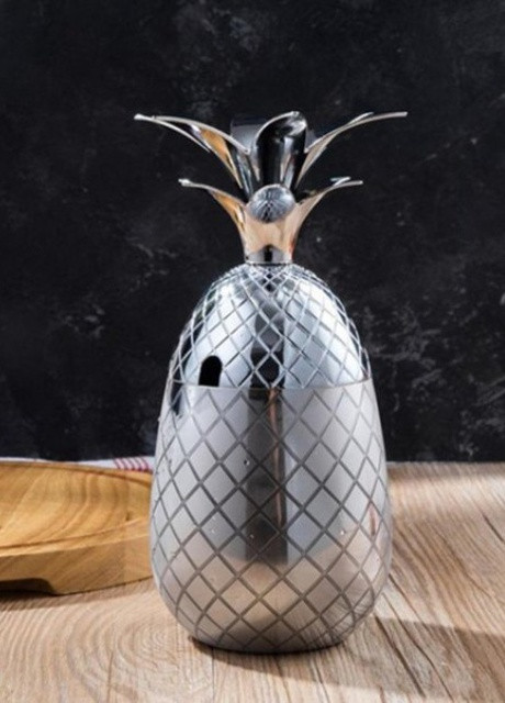 Бокал для коктейля ананас "Pineapple" из нержавеющей стали 500 мл, серебряный More (253827795)