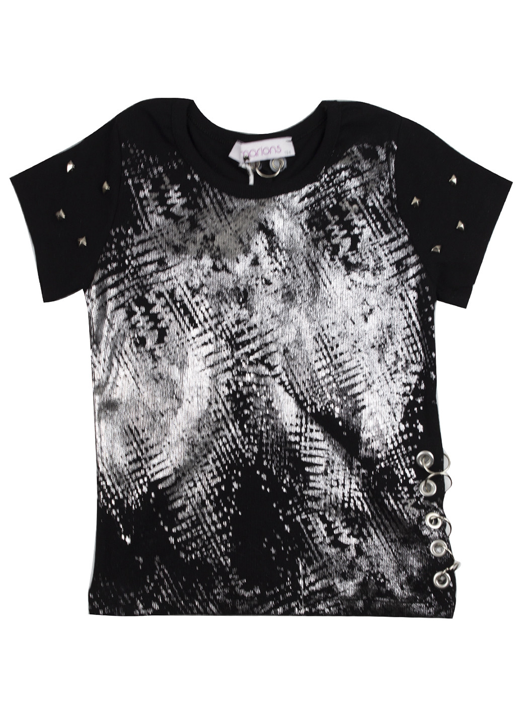 Черная летняя футболка с коротким рукавом Marions