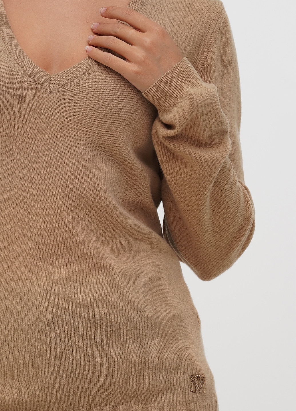 Бежевый демисезонный пуловер пуловер Sassofono