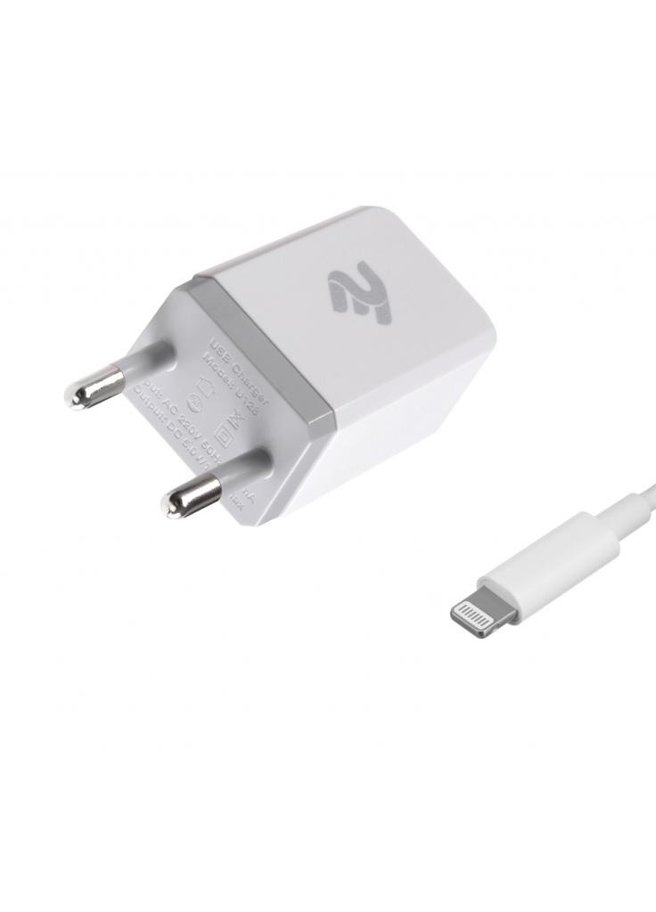 Зарядний пристрій USB Wall Charger USB: DC5V / 2.1A + кабель Lightning 2.4A, white (-WC1USB2.1A-CL) 2E (216637113)
