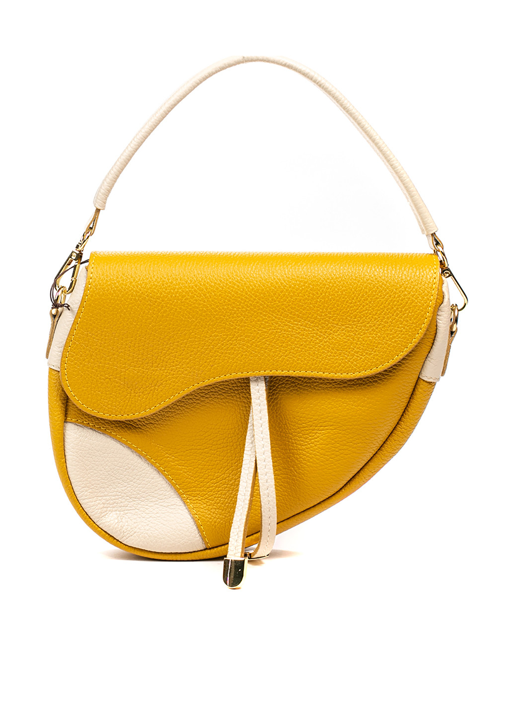 Сумка Italian Bags каркасная сумка однотонная жёлтая кэжуал