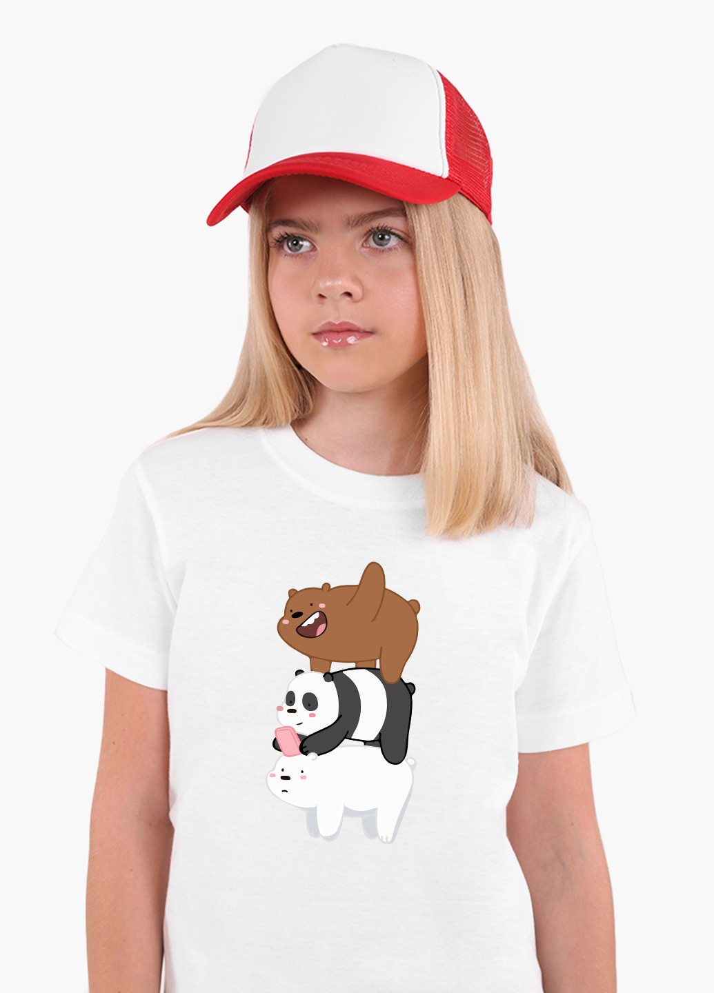 Біла демісезонна футболка дитяча вся правда о медведях (we bare bears) білий (9224-2643) 164 см MobiPrint