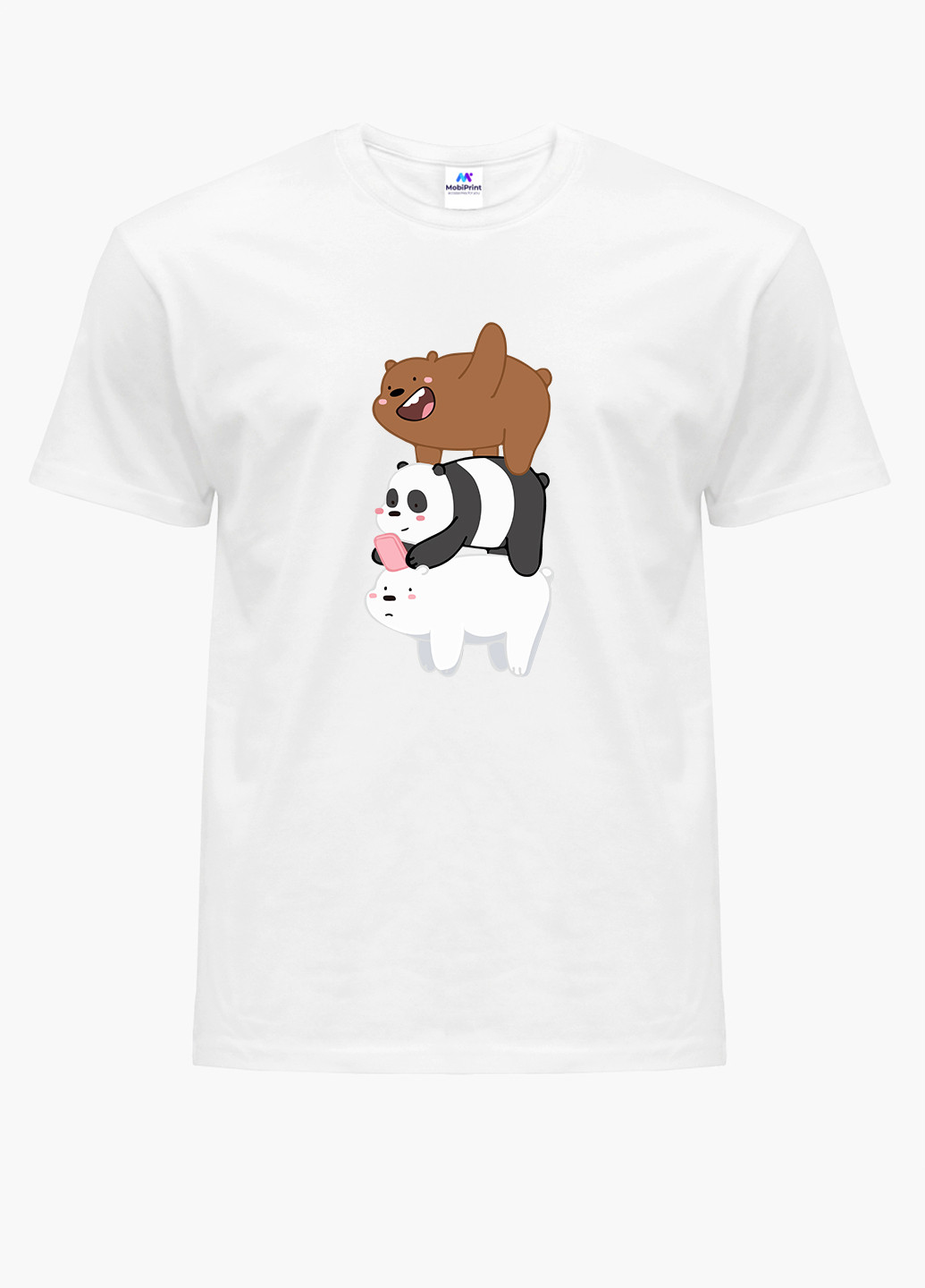 Белая демисезонная футболка детская вся правда о медведях (we bare bears) белый (9224-2643) 164 см MobiPrint