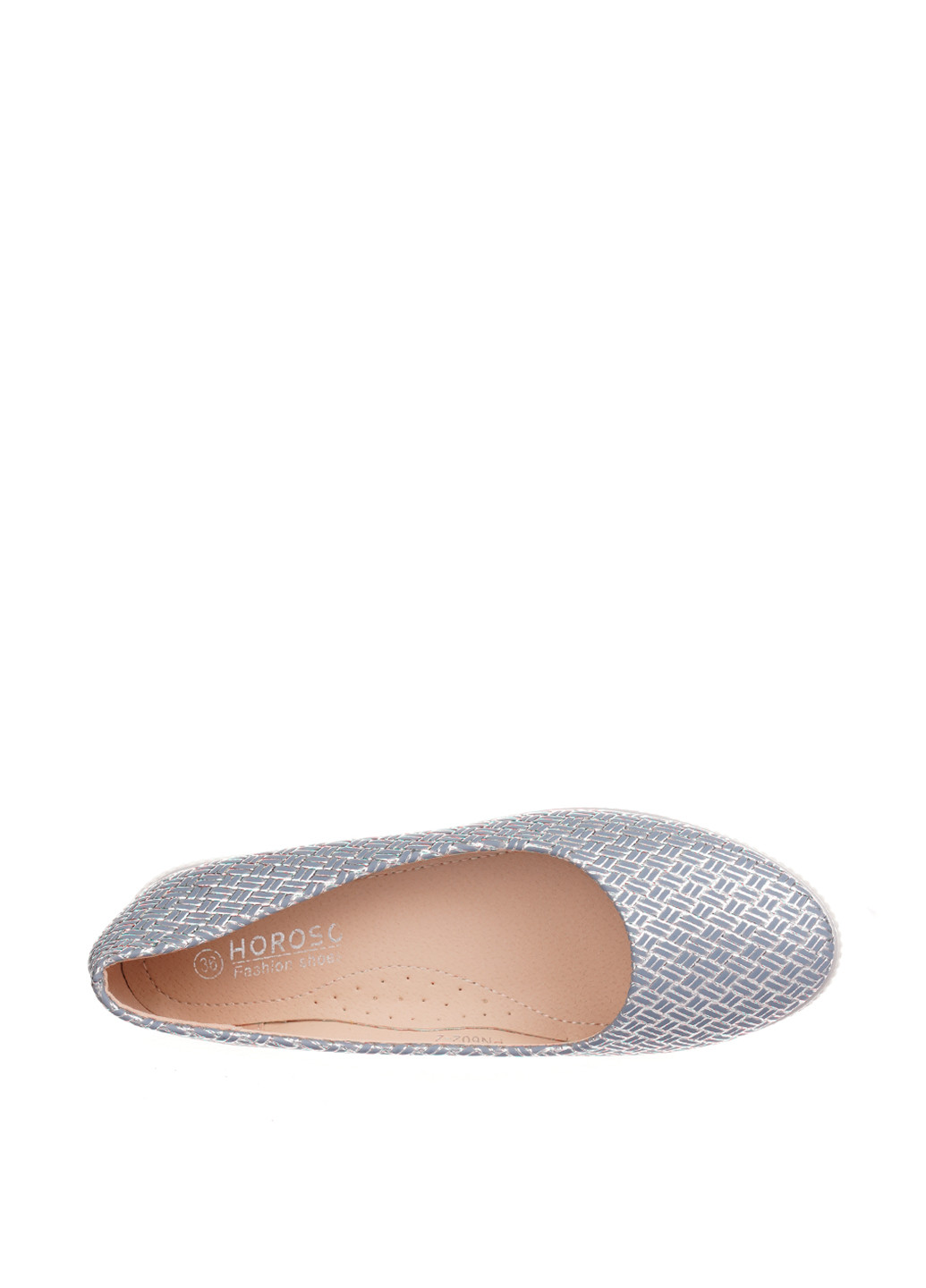 Женские балетки Horoso | голубые геометрические тиснение искусственная кожа (297533867)