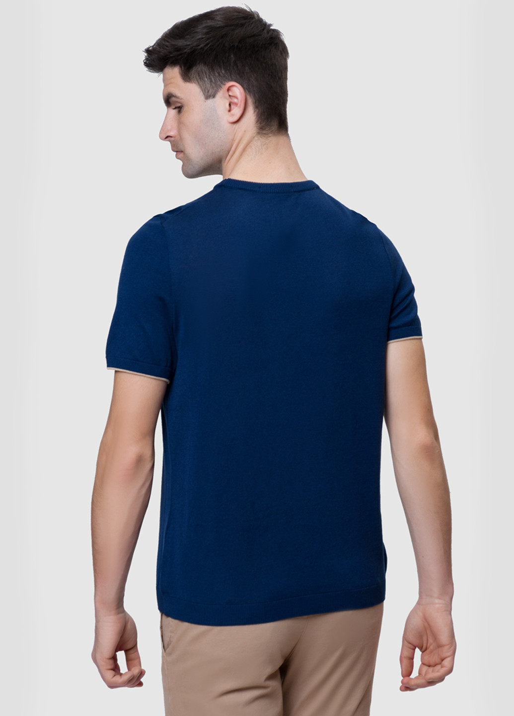 Синяя футболка вязаная мужская Arber Crew-neck SS AVT-45