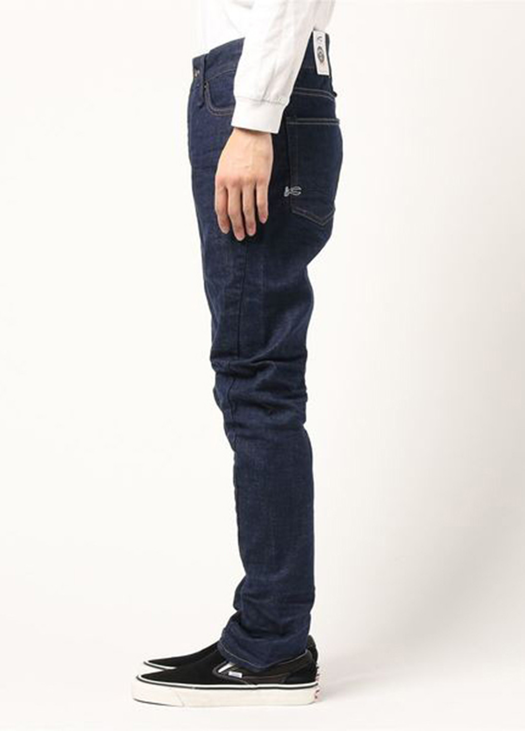 Темно-синие демисезонные зауженные джинсы Denham