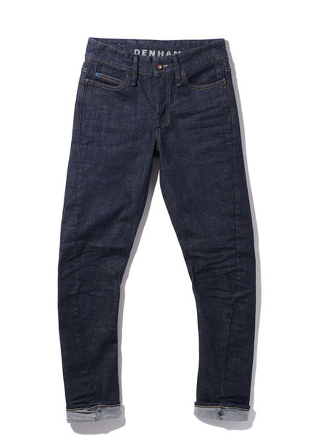 Темно-синие демисезонные зауженные джинсы Denham