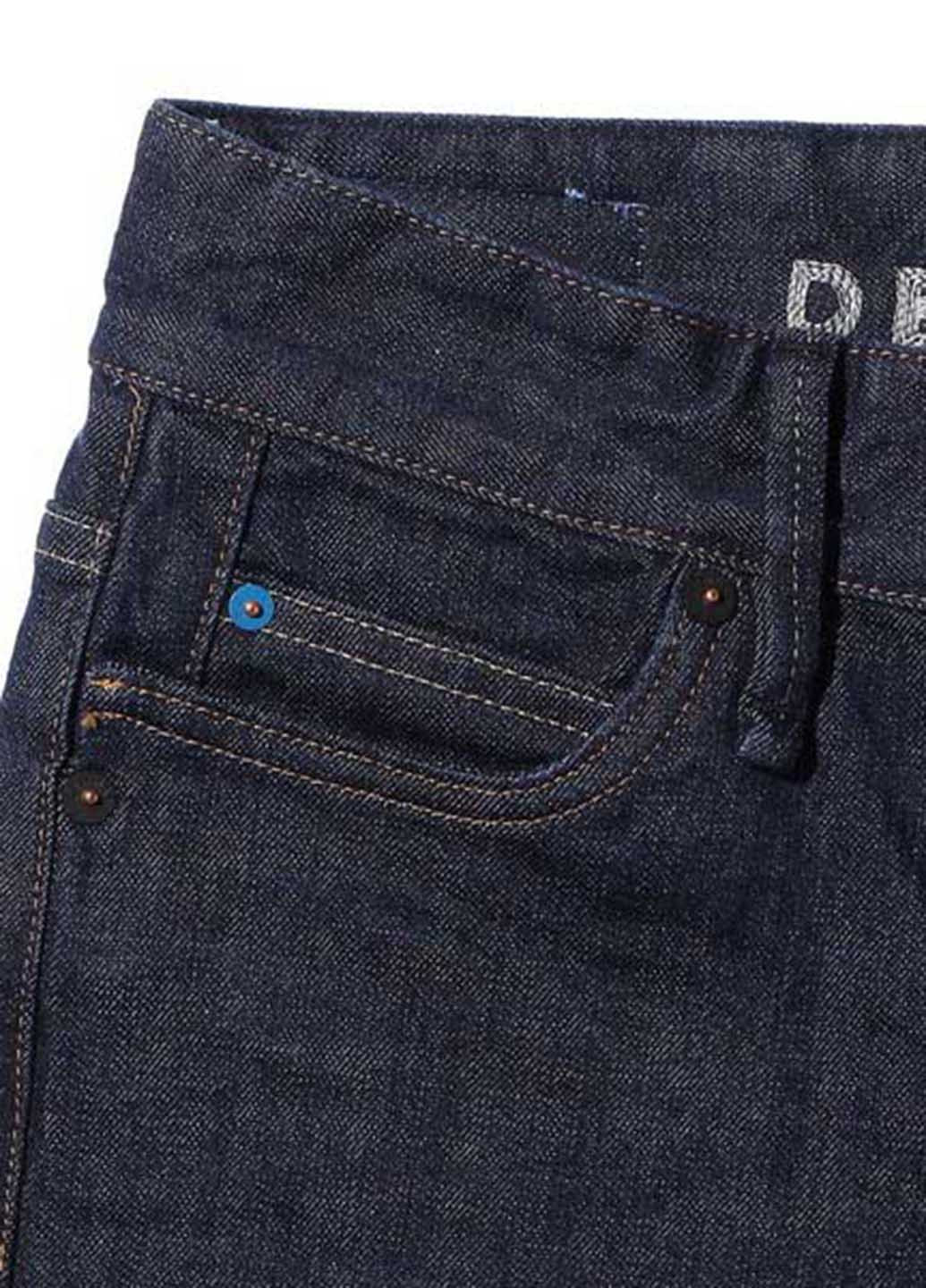 Темно-синие демисезонные зауженные джинсы Denham