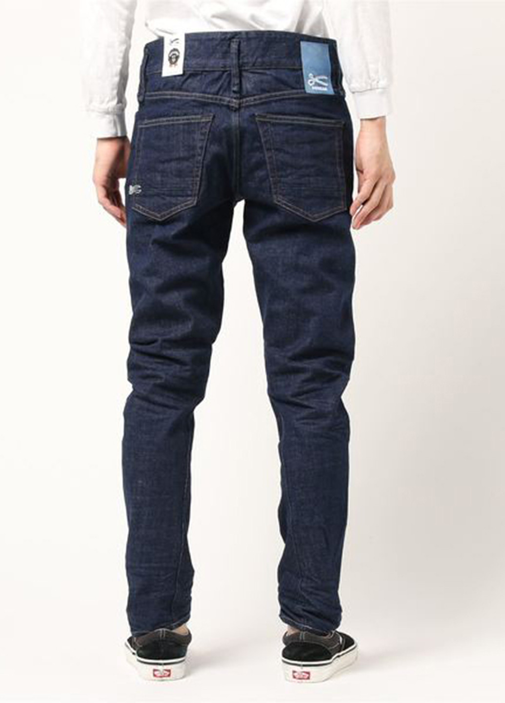 Темно-синие демисезонные зауженные джинсы Denham