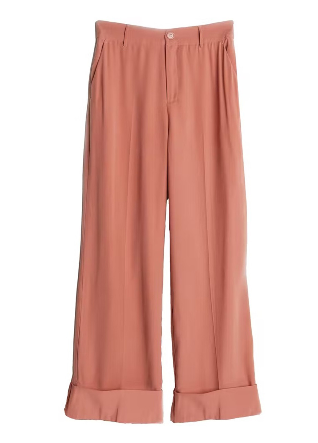 Светло-розовые кэжуал демисезонные палаццо брюки Gina Tricot