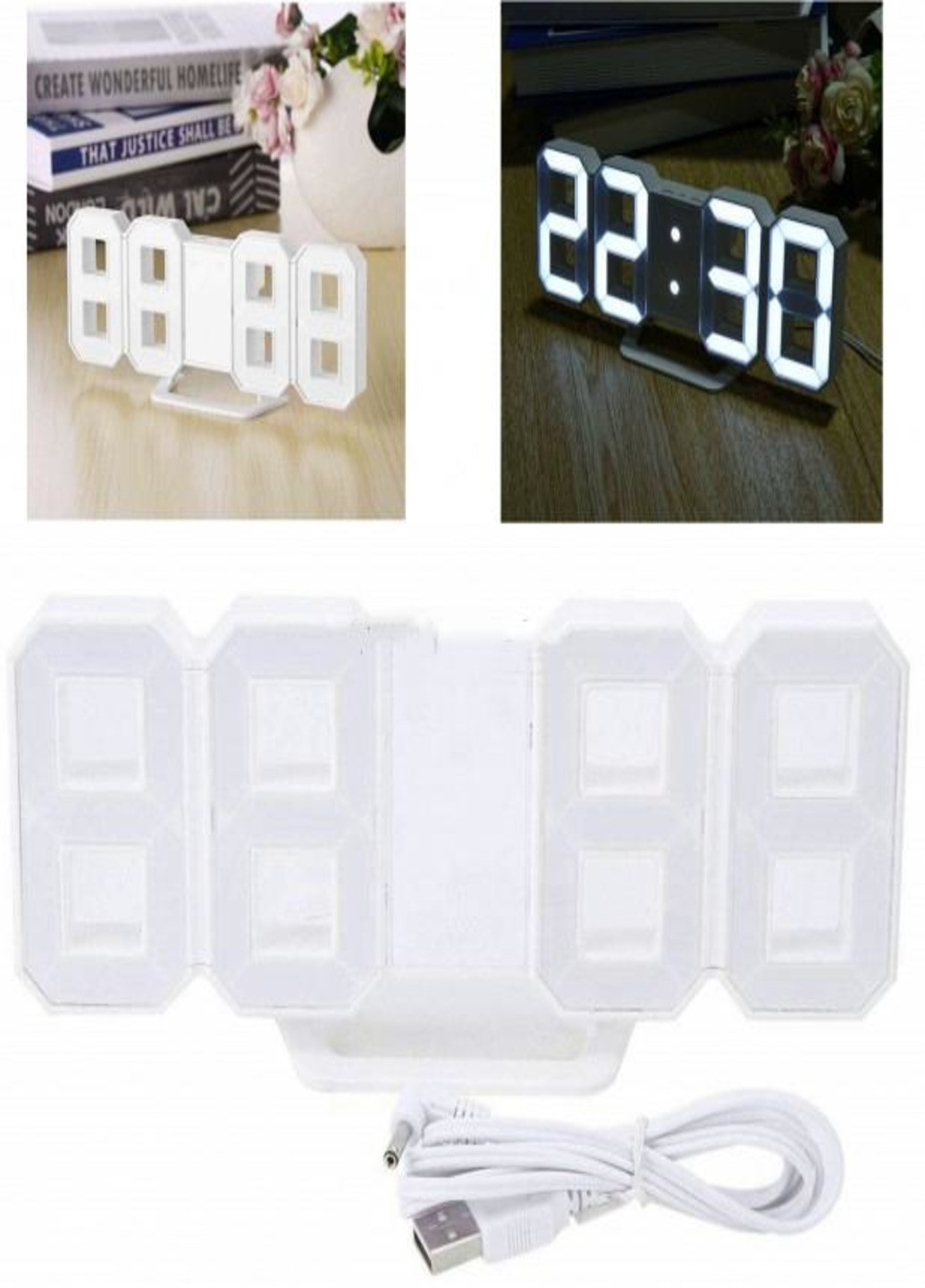 Настольные электронные часы LED с будильником и термометром (68623821-В) Francesco Marconi (231872814)