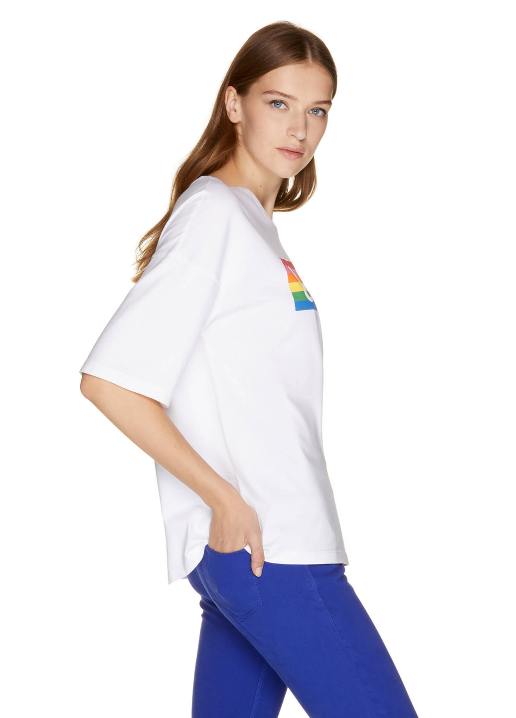 Белая летняя футболка United Colors of Benetton