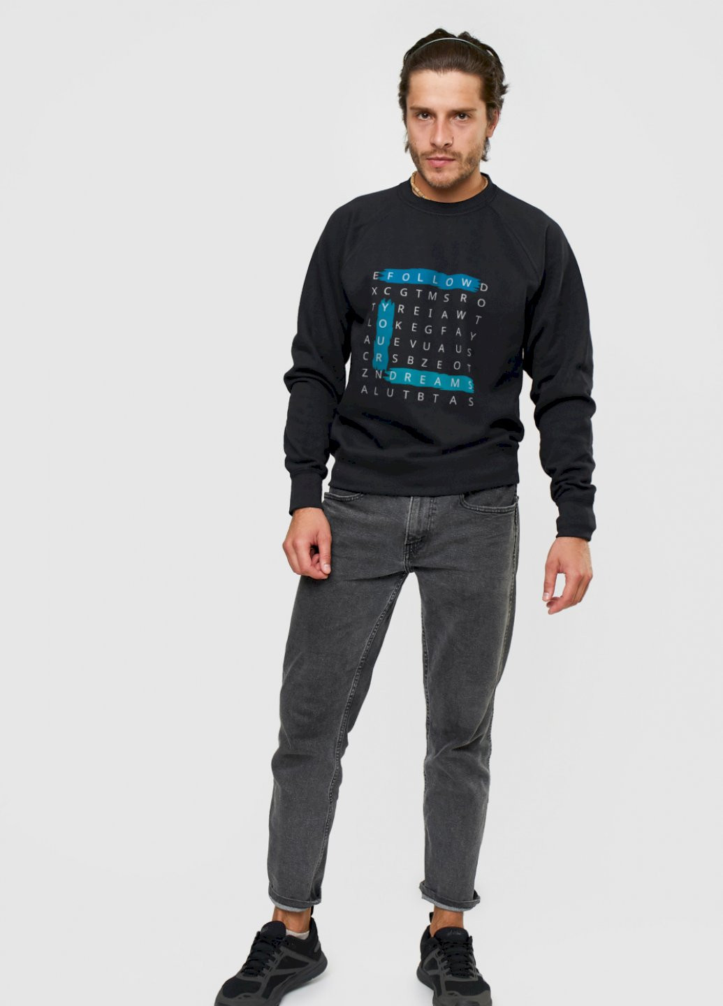 Черный свитшот мужской YAPPI рисунок (250563943)