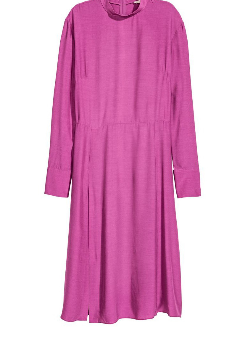 Темно-рожева кежуал сукня H&M однотонна