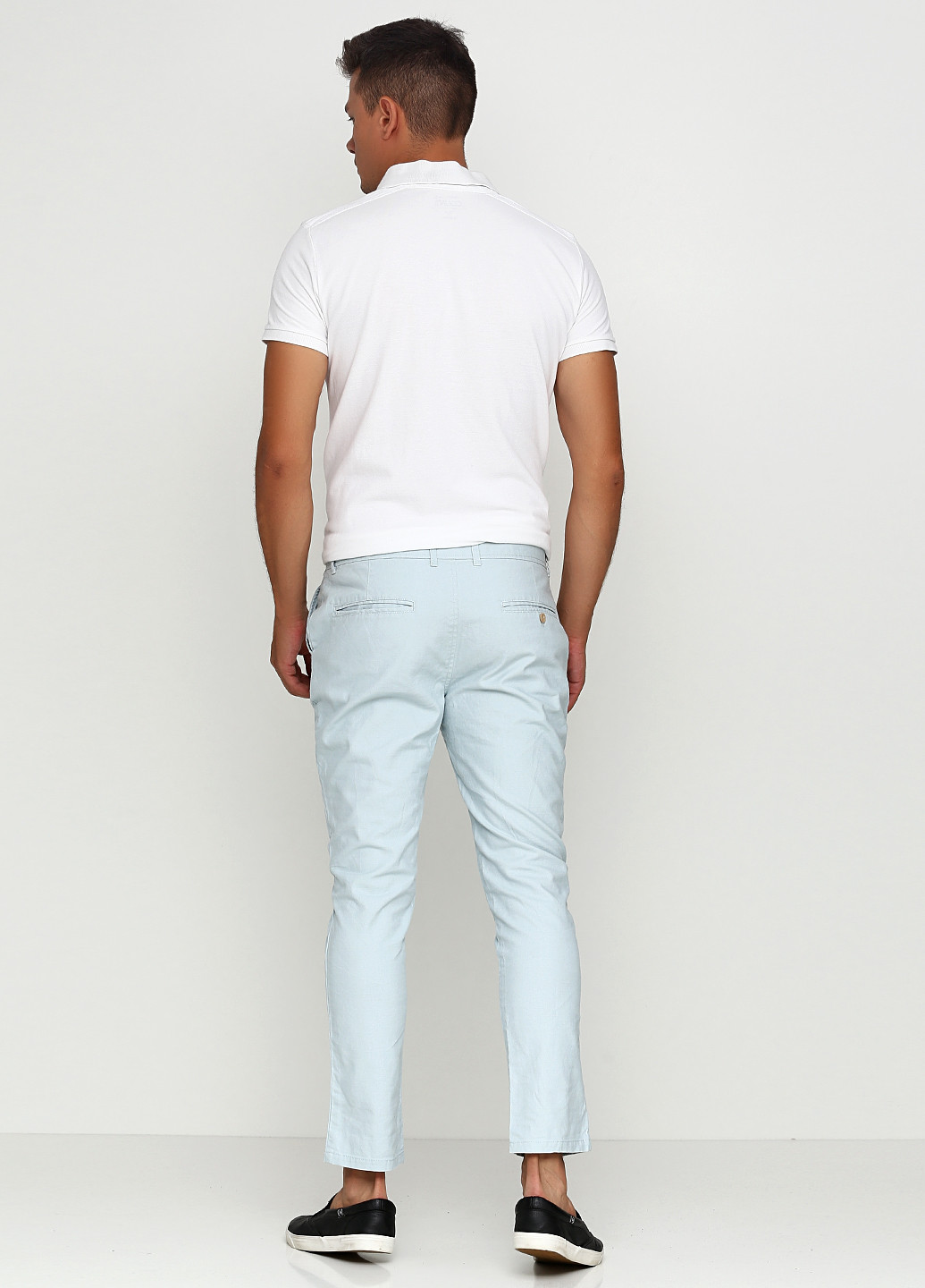 Бледно-голубые кэжуал демисезонные зауженные брюки Primark