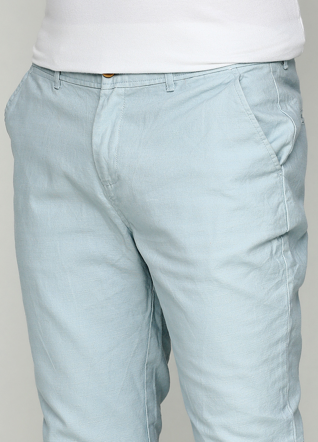 Бледно-голубые кэжуал демисезонные зауженные брюки Primark