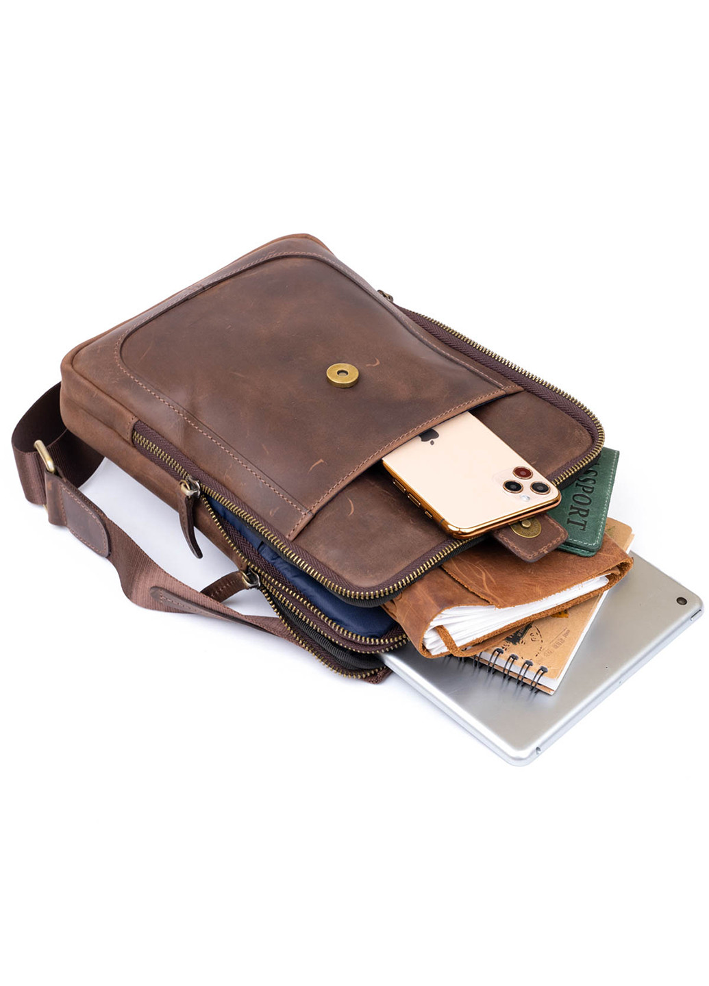 Чоловіча шкіряна сумка 20х26,5х4,5 см Shvigel (252126992)