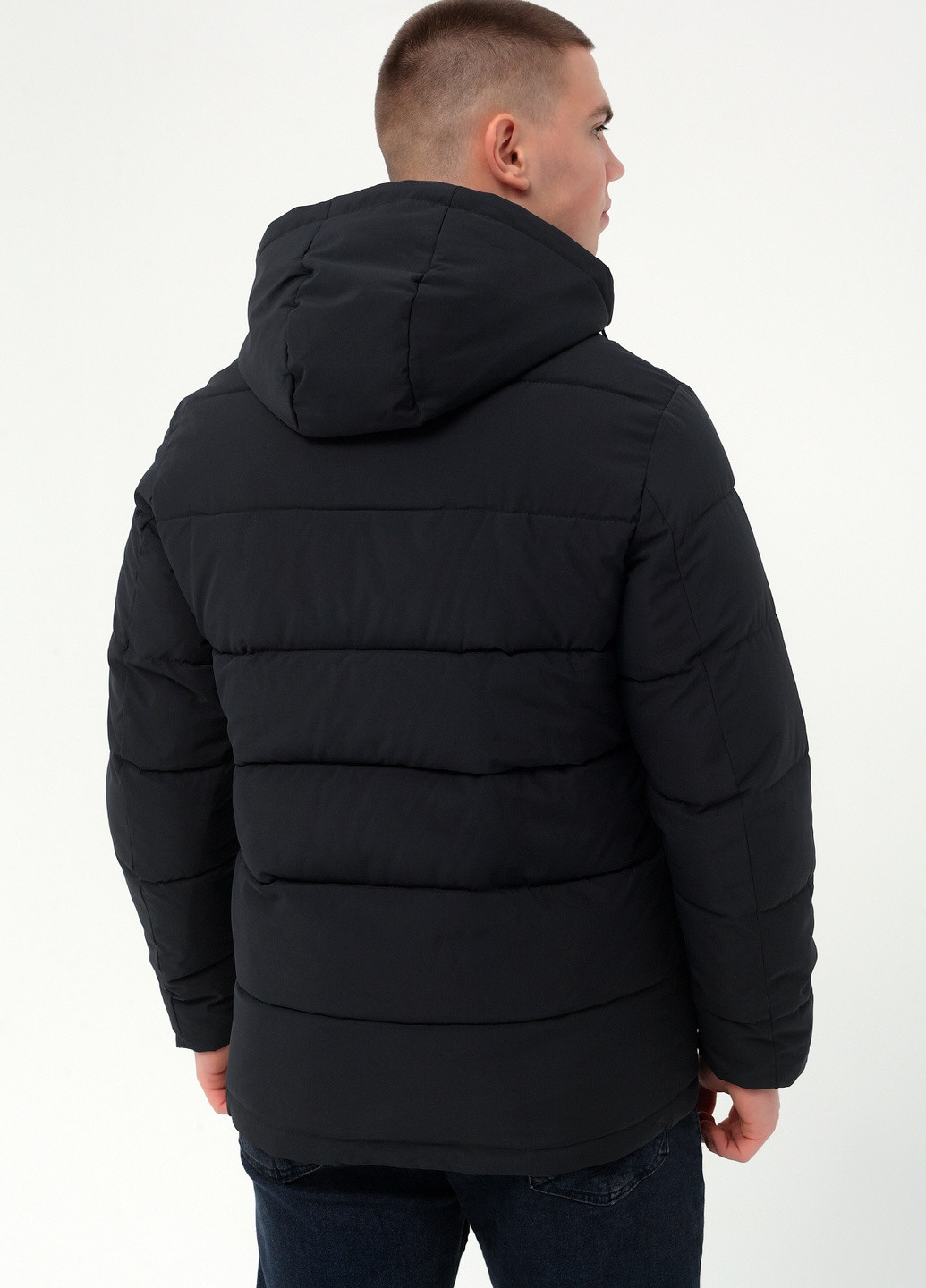 Темно-серая зимняя куртка No Brand