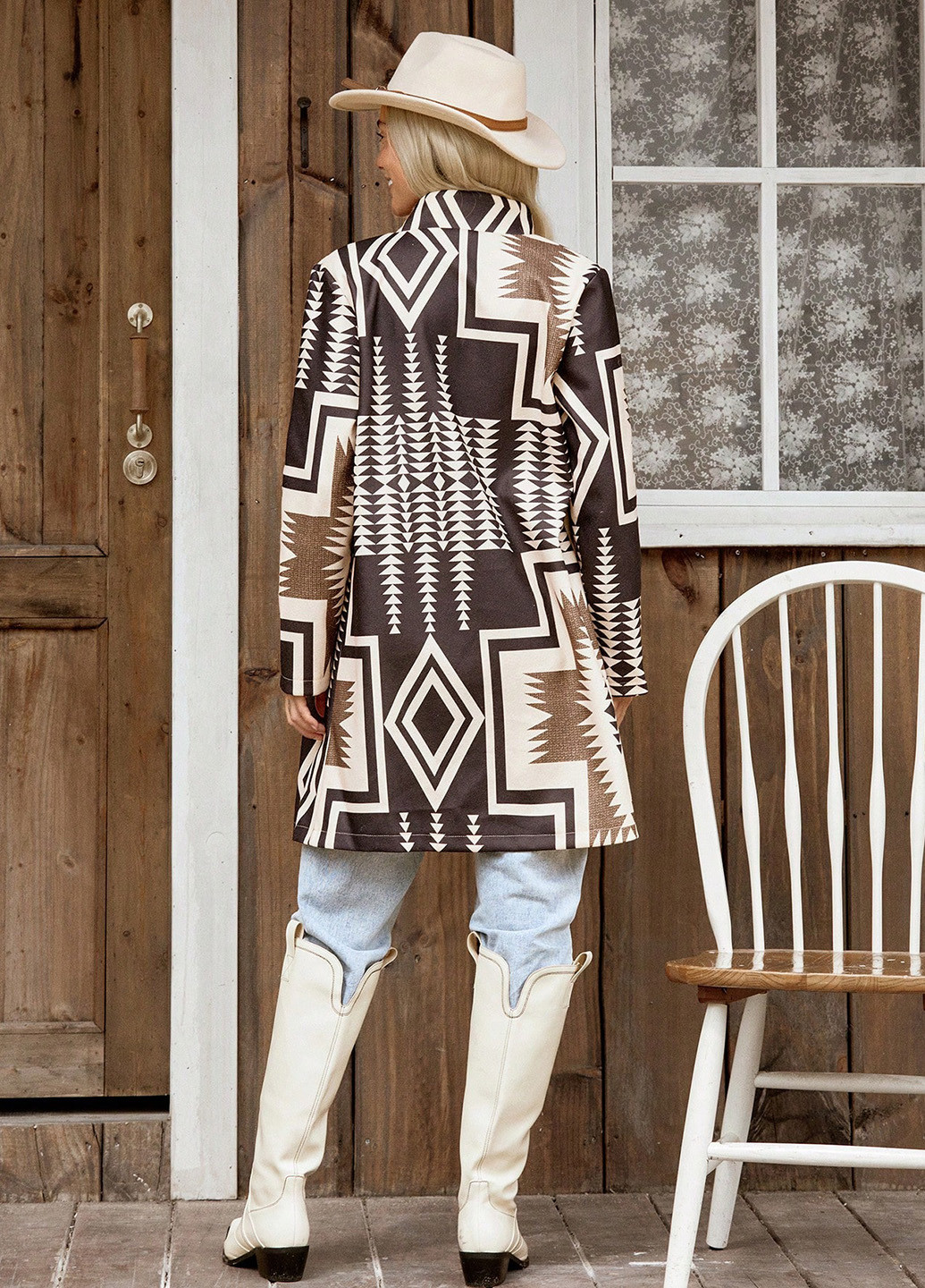 Кофейное демисезонное Пальто однобортное SHEIN