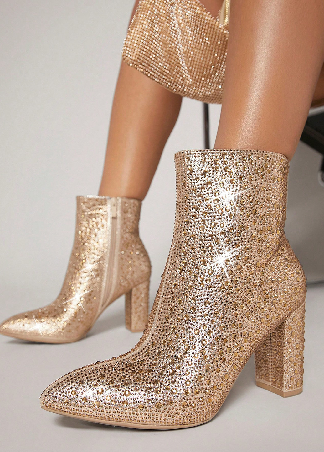 Золотые демисезонная ботильоны SHEIN