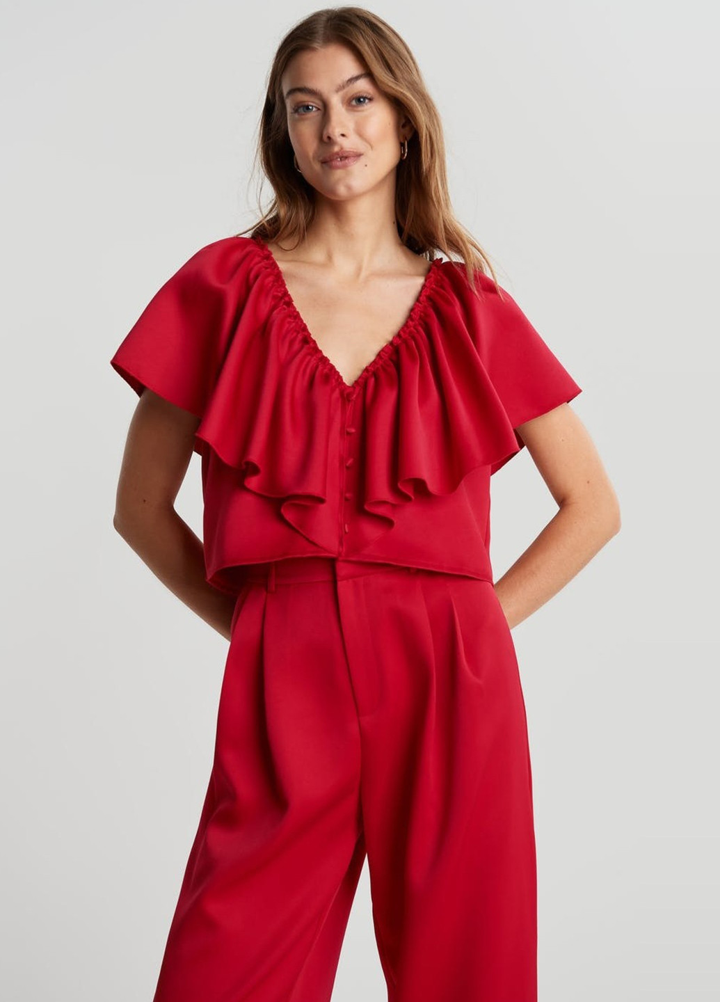 Червона демісезонна блуза Gina Tricot