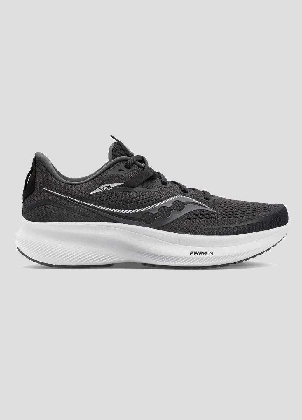 Черные беговые кроссовки Ride 15 Saucony чёрные всесезоны (253540703)