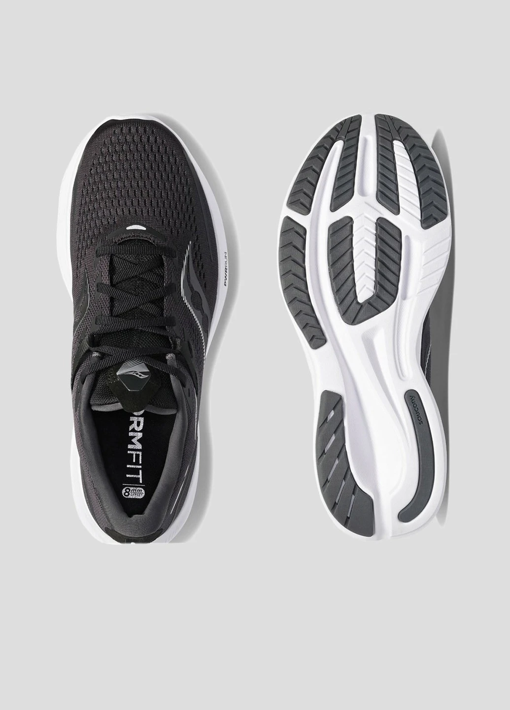 Черные беговые кроссовки Ride 15 Saucony чёрные всесезоны (253540703)