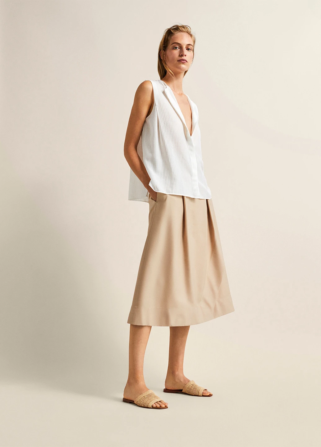Біла блуза Massimo Dutti