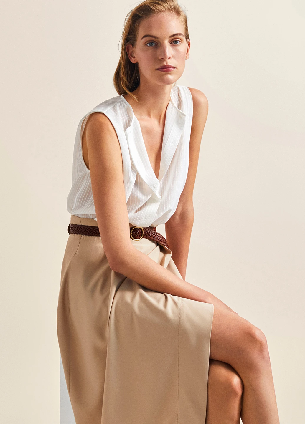 Біла блуза Massimo Dutti