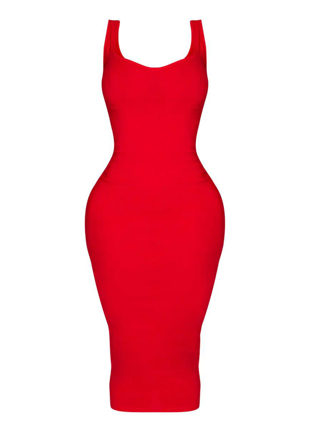Красное коктейльное платье платье-майка PrettyLittleThing однотонное