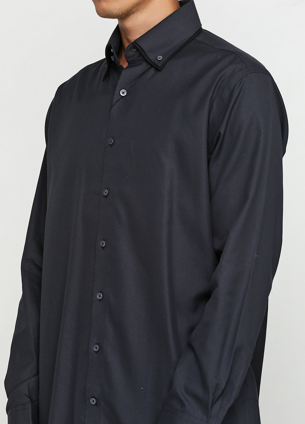 Черная кэжуал рубашка с геометрическим узором Lindbergh с длинным рукавом