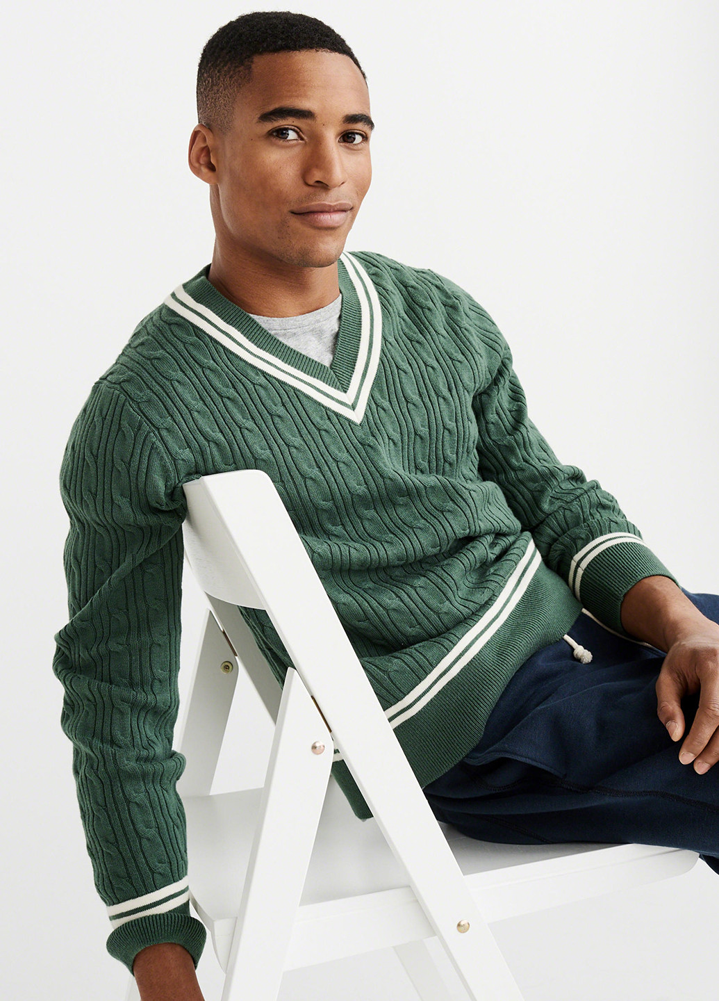 Зеленый демисезонный пуловер пуловер Abercrombie & Fitch